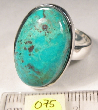 Foto Edelstein-Ringe in Sterlingsilber: ovaler Chrysopkoll-Cabochon
