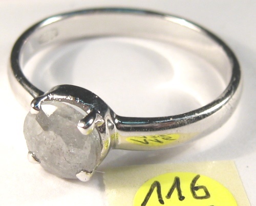 Foto Edelstein-Ringe in Sterlingsilber: weißlich grauer Diamant