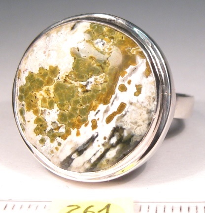 Foto Edelstein-Ringe in Sterlingsilber: weiß-brauner Jaspis