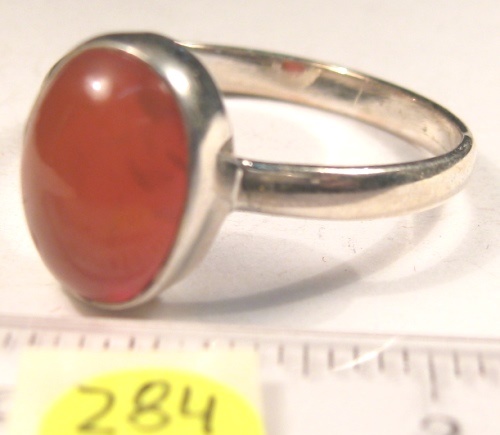 Foto Edelstein-Ringe in Sterlingsilber: ovaler Karneol-Cabochon