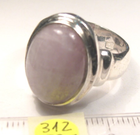 Foto Edelstein-Ringe in Sterlingsilber: ovaler Kunzit-Cabochon