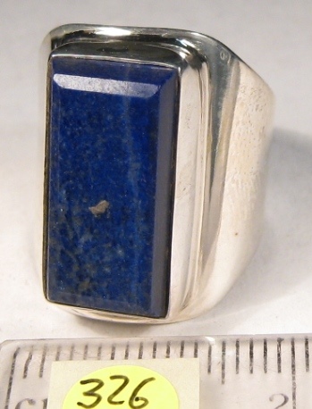 Foto Edelstein-Ringe in Sterlingsilber: rechteckiger Lapislazuli