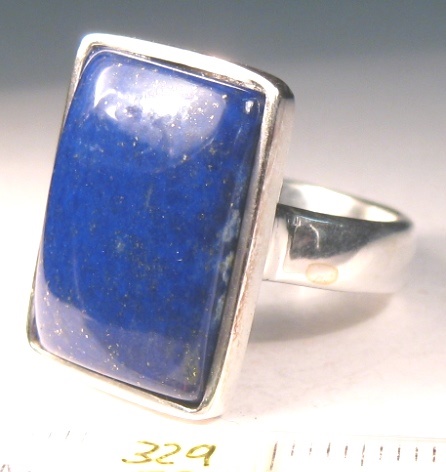 Foto Edelstein-Ringe in Sterlingsilber: rechteckiger Lapislazuli