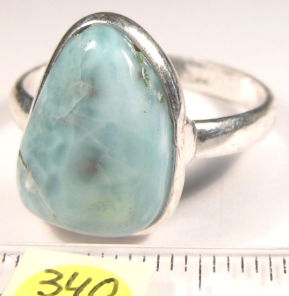Foto Edelstein-Ringe in Sterlingsilber: Freiform-Cabochon Larimar