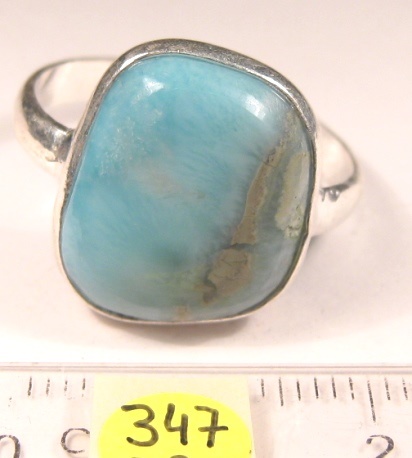 Foto Edelstein-Ringe in Sterlingsilber: Larimar-Cabochon