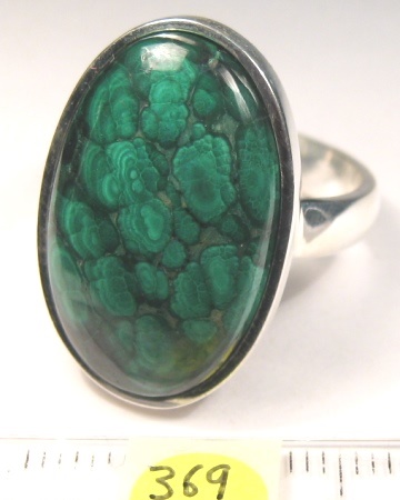 Foto Edelstein-Ringe in Sterlingsilber: Malachit-Cabochon