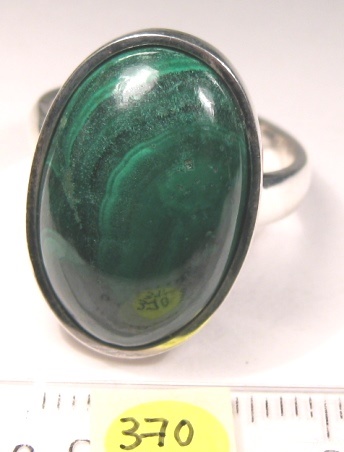 Foto Edelstein-Ringe in Sterlingsilber: ovaler Malachit-Cabochon