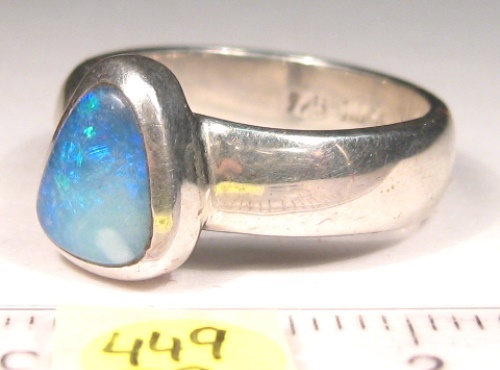 Foto Edelstein-Ringe in Sterlingsilber: spitzovaler Boulderopal