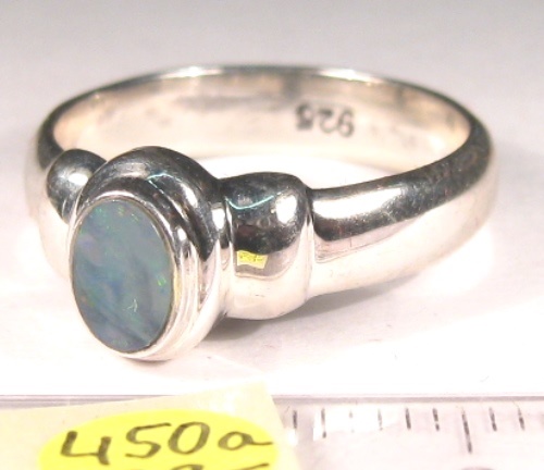 Foto Edelstein-Ringe in Sterlingsilber: ovale Opal-Doublette