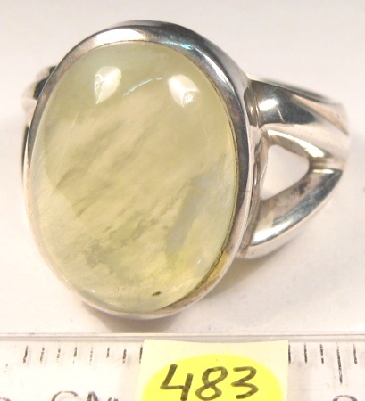 Foto Edelstein-Ringe in Sterlingsilber: ovaler Prehnit-Cabochon
