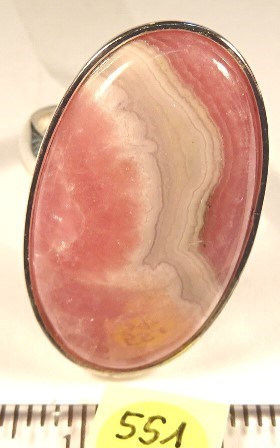 Foto Edelstein-Ringe in Sterlingsilber: Rhodochrosit-Cabochon