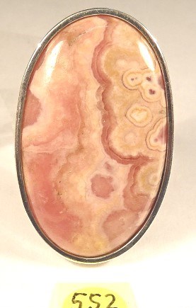 Foto Edelstein-Ringe in Sterlingsilber: ovaler Rhodochrosit-Cabochon