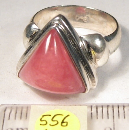 Foto Edelstein-Ringe in Sterlingsilber: dreieckiger Rhodochrosit
