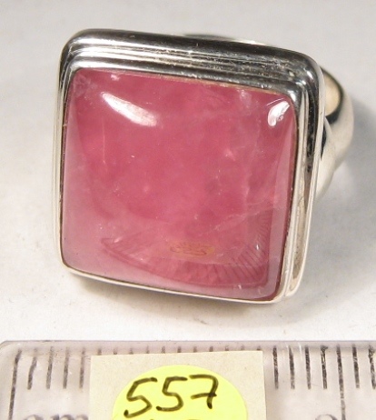 Foto Edelstein-Ringe in Sterlingsilber: quadratischer Rhodochrosit