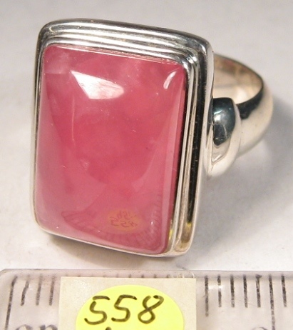 Foto Edelstein-Ringe in Sterlingsilber: rechteckiger Rhodochrosit