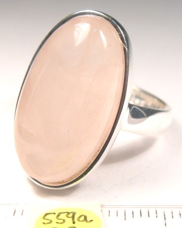Foto Edelstein-Ringe in Sterlingsilber: Rosenquarz-Cabochon