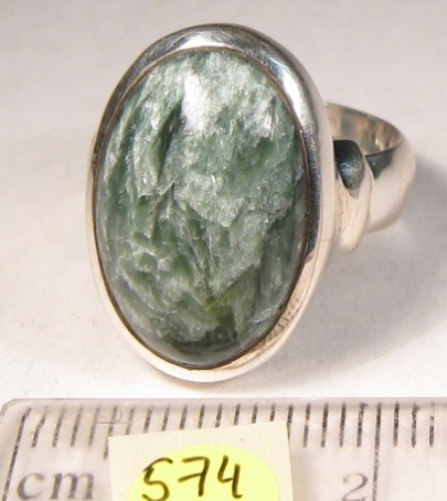 Foto Edelstein-Ringe in Sterlingsilber: Seraphinit-Cabochon