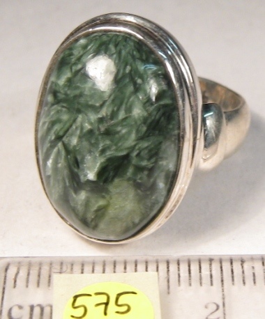 Foto Edelstein-Ringe in Sterlingsilber: ovaler Seraphinit-Cabochon