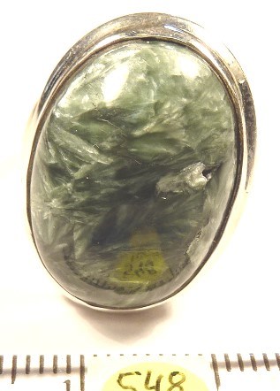 Foto Edelstein-Ringe in Sterlingsilber: mit ovalem Seraphinit-Cabochon