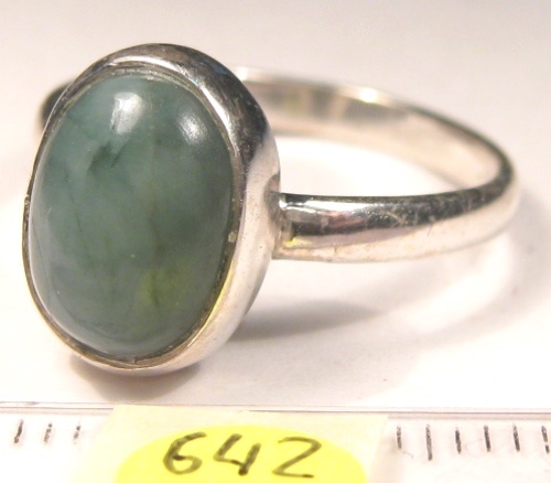 Foto Edelstein-Ringe in Sterlingsilber: ovaler Smaragd-Cabochon