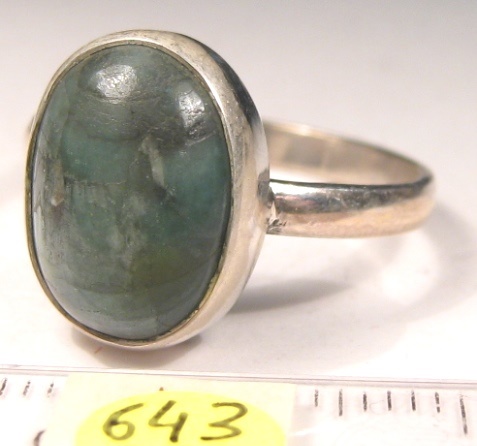 Foto Edelstein-Ringe in Sterlingsilber: Cabochon Smaragd