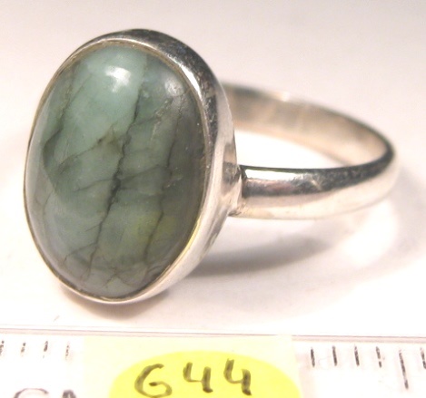 Foto Edelstein-Ringe in Sterlingsilber: ovaler Cabochon Smaragd