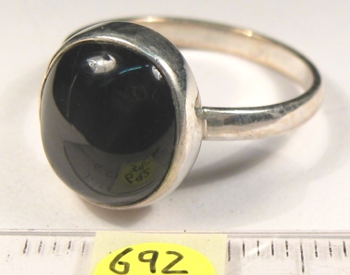 Foto Edelstein-Ringe in Sterlingsilber: ovaler Sterndiopsid-Cabochon