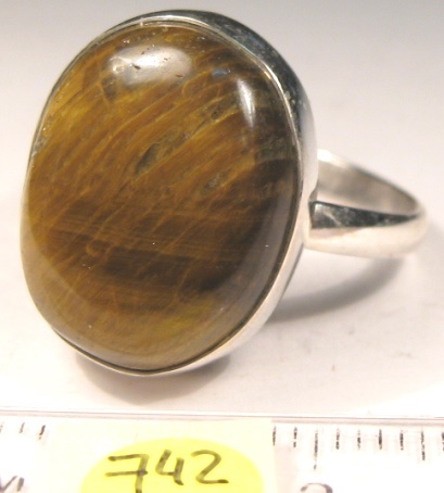 Foto Edelstein-Ringe in Sterlingsilber: Tigerauge-Cabochon
