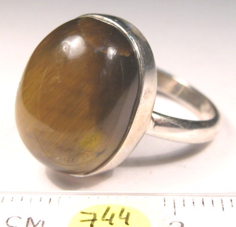 Foto Edelstein-Ringe in Sterlingsilber: ovaler Tigerauge-Cabochon