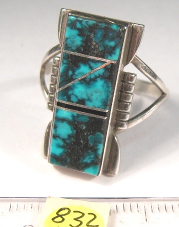 Foto Edelstein-Ringe in Sterlingsilber: mit eckigen Türkisen