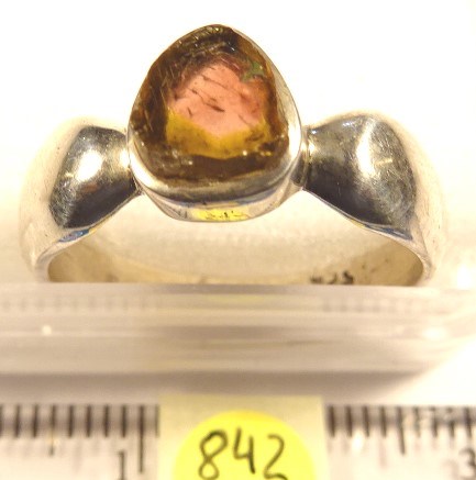 Foto Edelstein-Ringe in Sterlingsilber: "Wassermelonen"-Turmalin