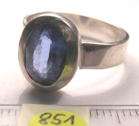 Foto Edelstein-Ringe in Sterlingsilber: blauer facettierter Zirkon