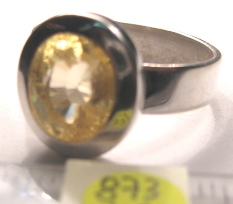 Foto Edelstein-Ringe in Sterlingsilber: gelber facettierter Zirkon