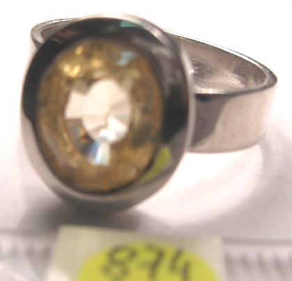 Foto Edelstein-Ringe in Sterlingsilber: gelber ovaler facettierter Zirkon